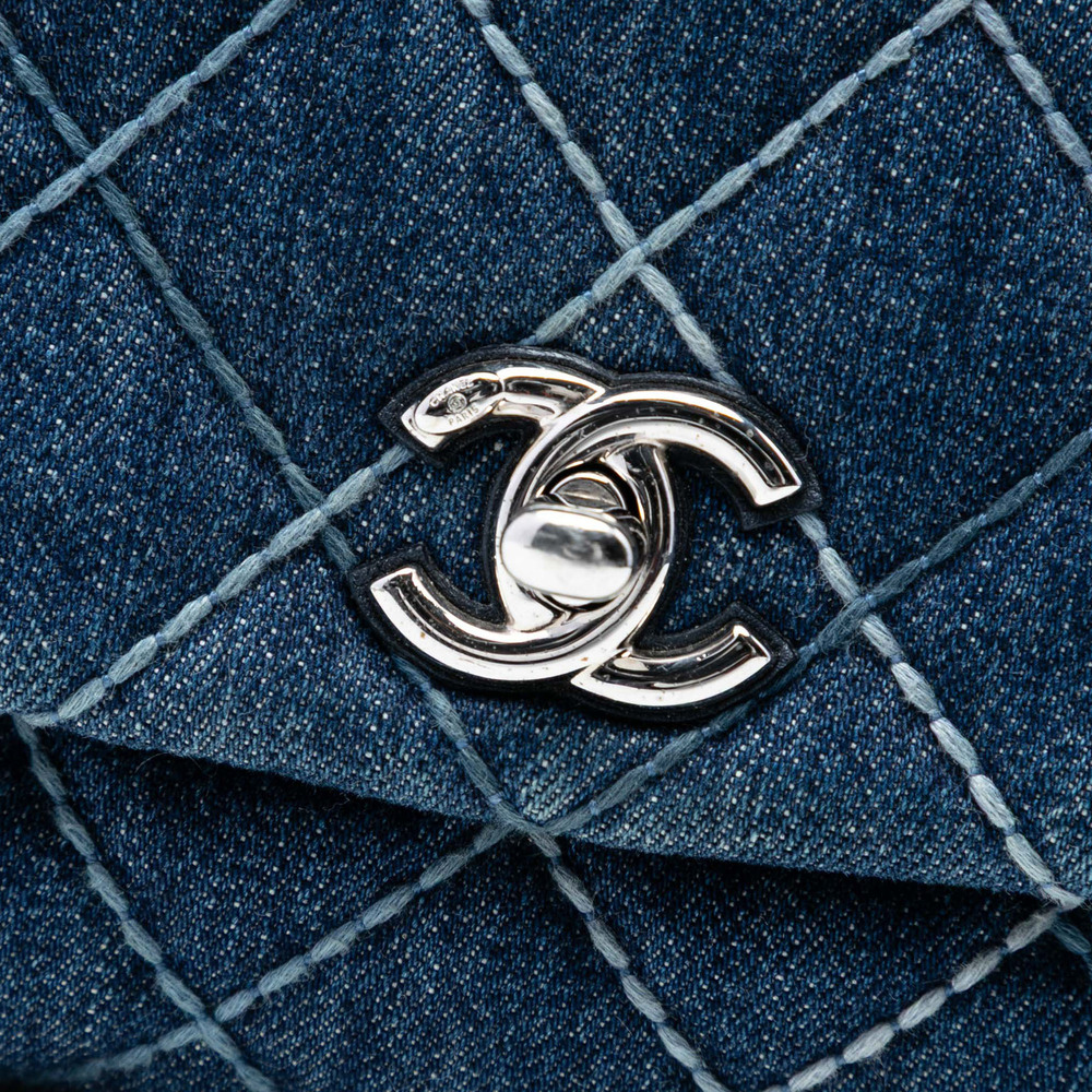 Pre-Loved Chanel Small Quilted Denim Coco Top Handle Bag - Picture 6 of 7